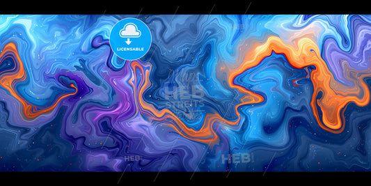 Digital Illustration Of Aurora Borealis, Abstract Background - A Colorful Swirls Of Paint