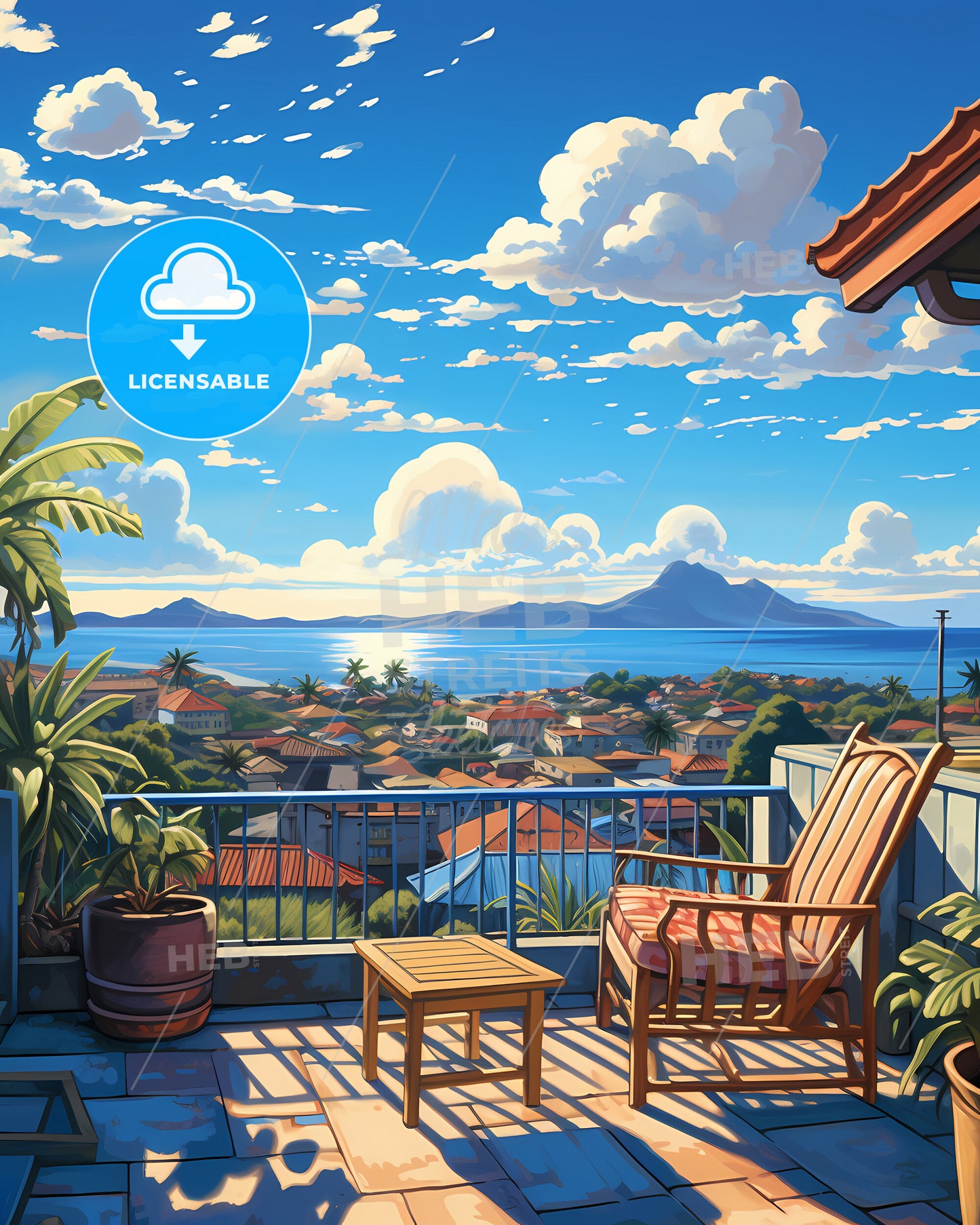 On The Roof Of Fiji, Republic Of Fiji - A Balcony With A View Of A City And Mountains