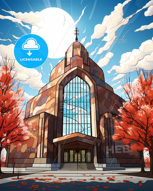 Bucharest, Romania - A Building With A Large Window