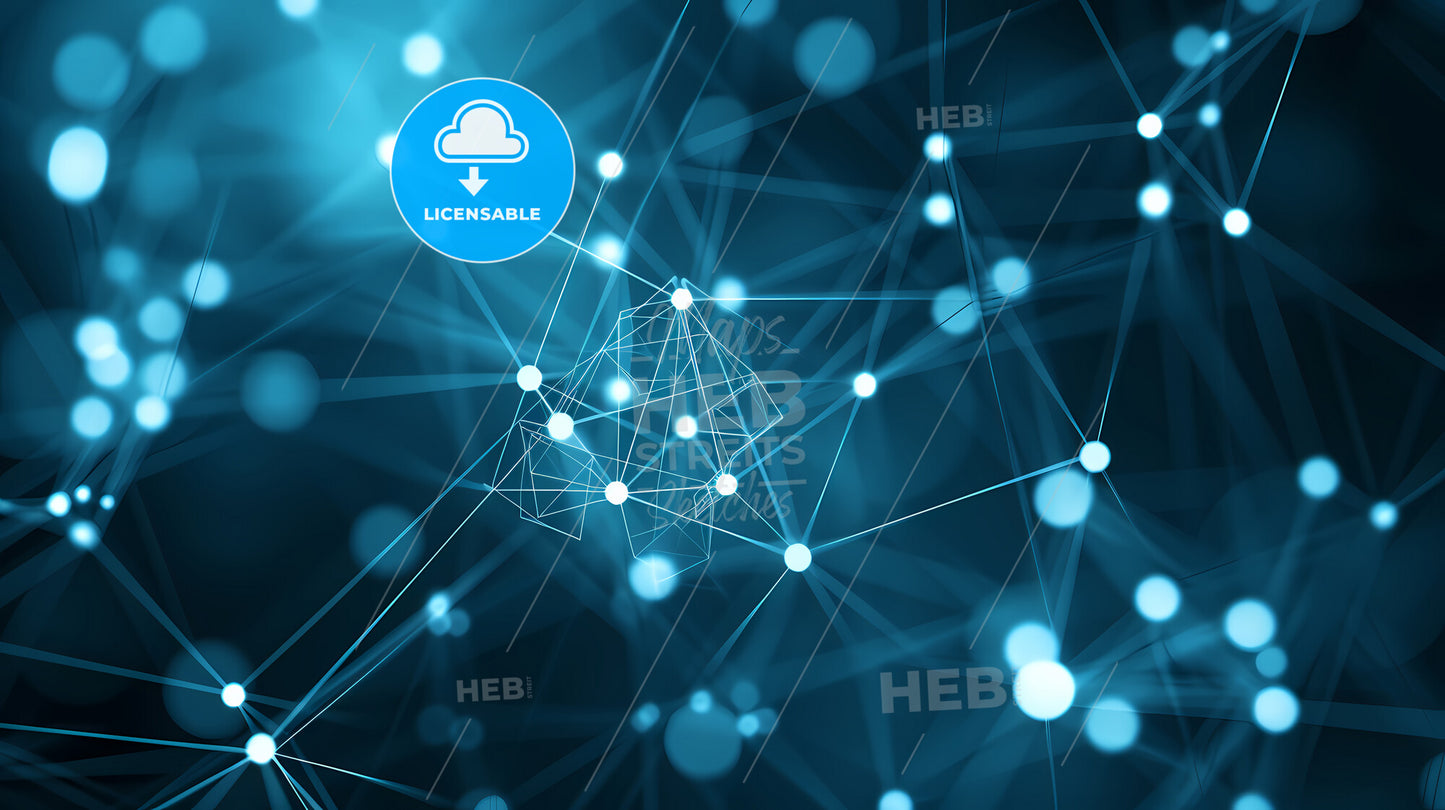 Abstract Background, Modern And Dynamic - A Blue Background With White Dots And Lines