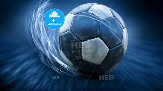 Abstract Background, Dynamic, Soccer Ball Pattern Texture - A Football Ball With A Blue Background