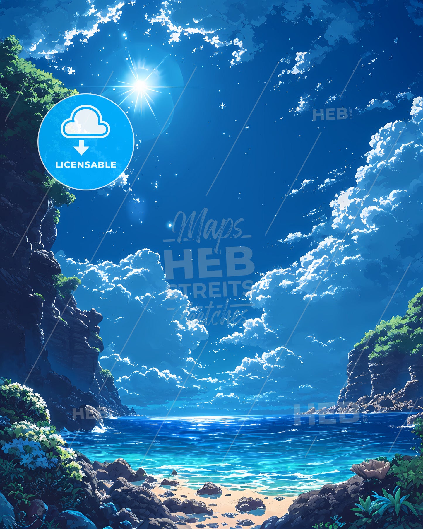 Tunnels Beach, Usa (Hawaii) - A Blue Sky With Clouds And A Body Of Water