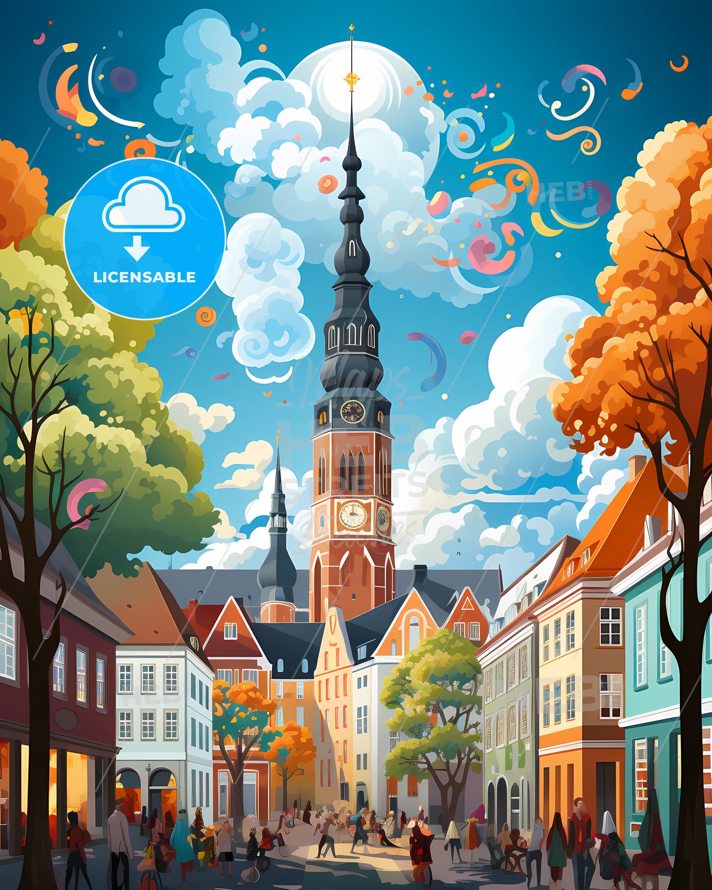 Aalborg, Denmark - A Colorful City With A Clock Tower