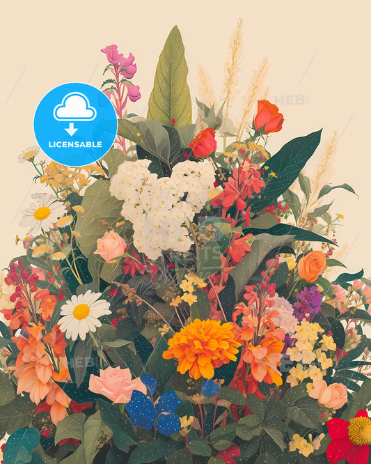 A Botanical Arrangement - A Bouquet Of Flowers