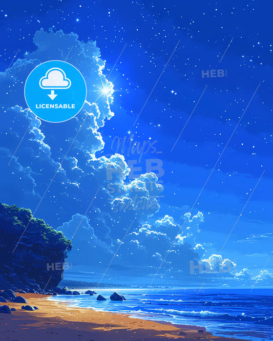 Kuta Beach Beach, Indonesia - A Beach With Rocks And Clouds