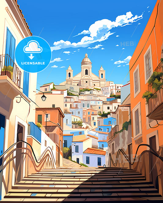 Catania, Italy - A Staircase Leading To A City