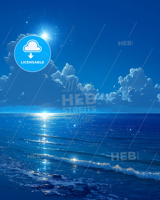 Zlatni Rat (Golden Horn Beach) - A Blue Sky With Clouds And A Body Of Water