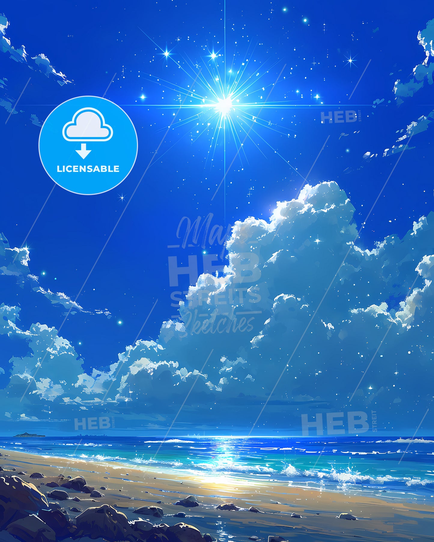 Kuta Beach Beach, Indonesia - A Bright Star Over A Beach