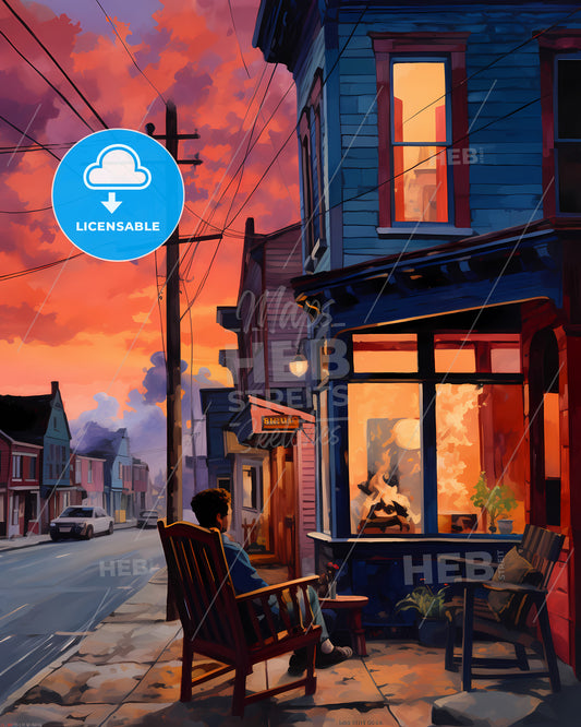 Almere, Netherlands - A Person Sitting On A Bench In Front Of A Fire