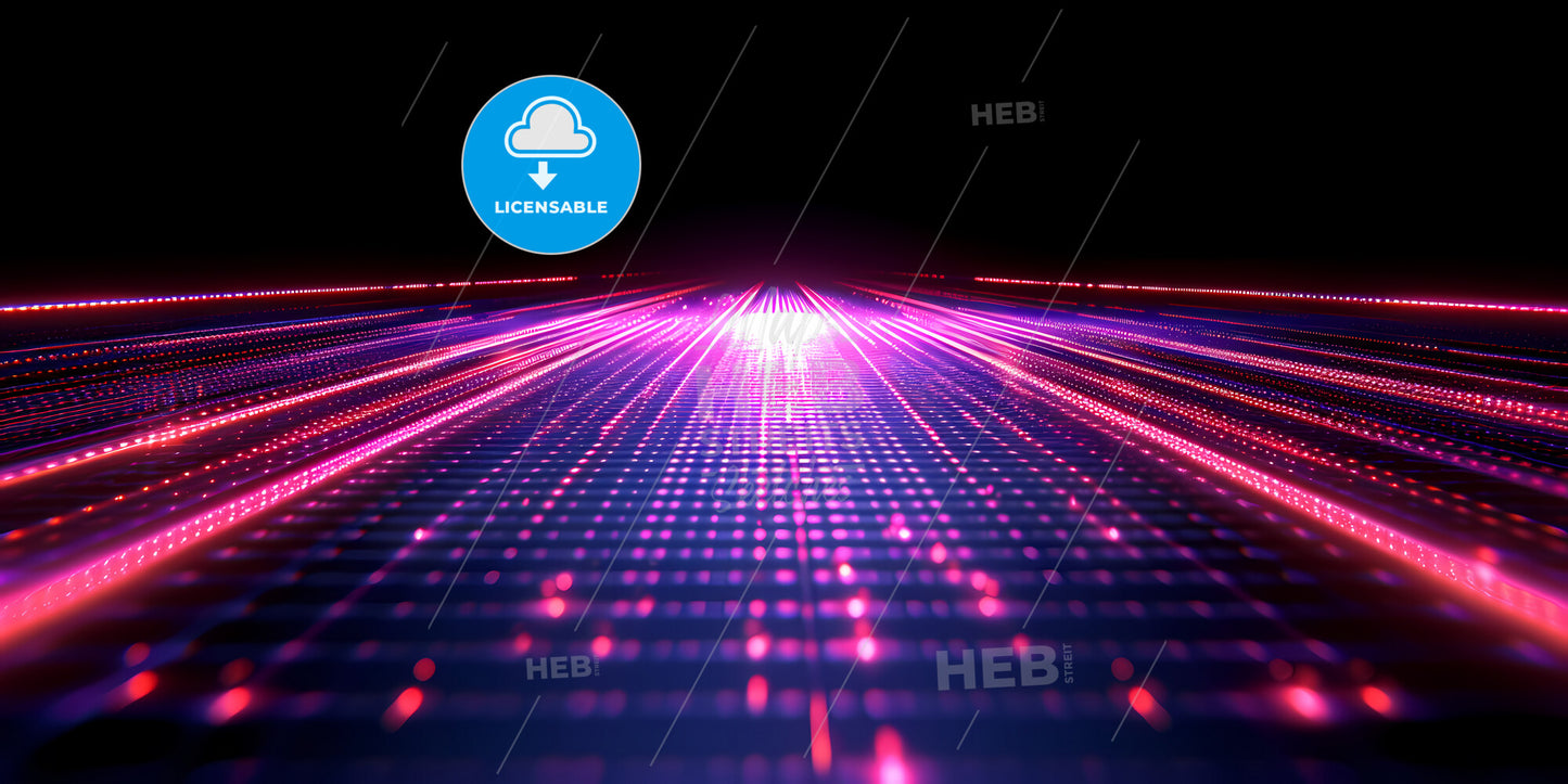 Abstract Colorful Background Of Bright Neon Stars And Glowing Lines - A Purple And Pink Lights