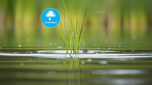 Abstract Background, Grass And Wood Grain Texture - A Grass Growing Out Of Water