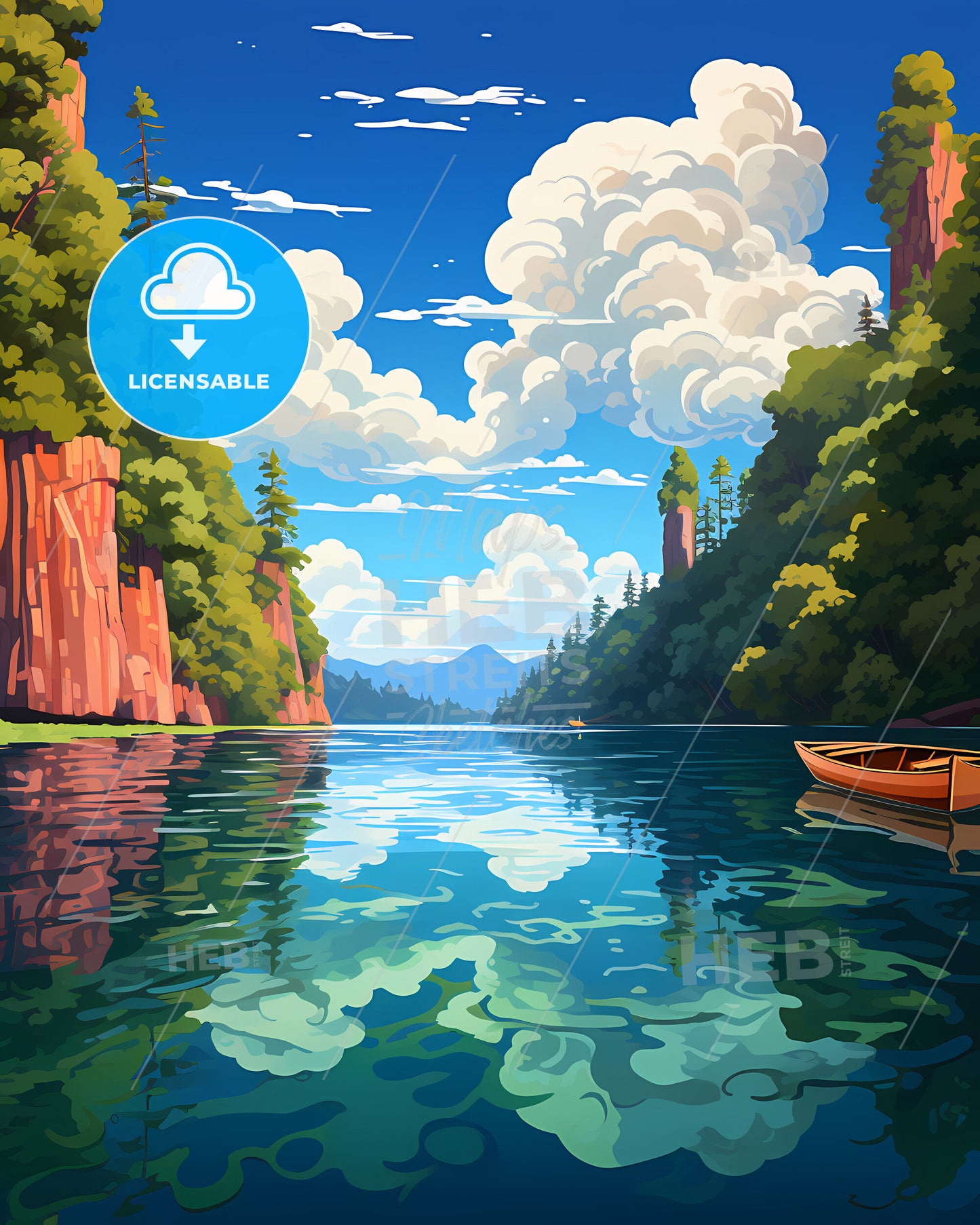 Raja Ampat, Indonesia - A Boat On A Lake