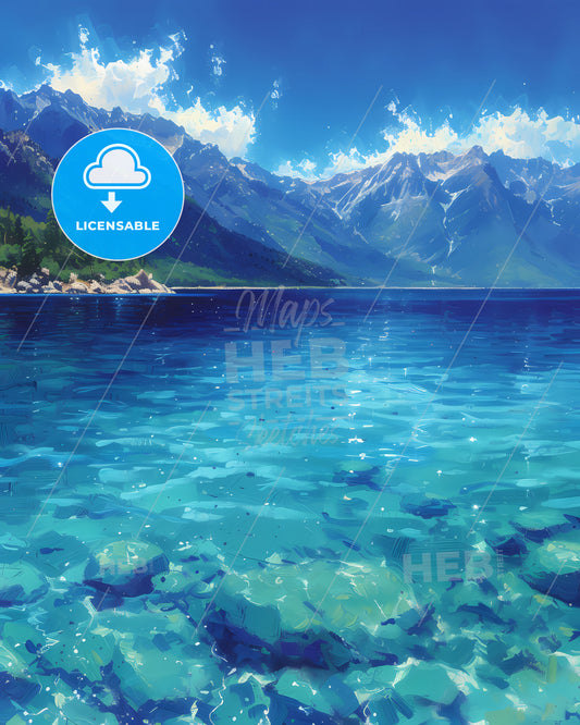 Lake Tahoe, Usa - A Body Of Water With Mountains In The Background