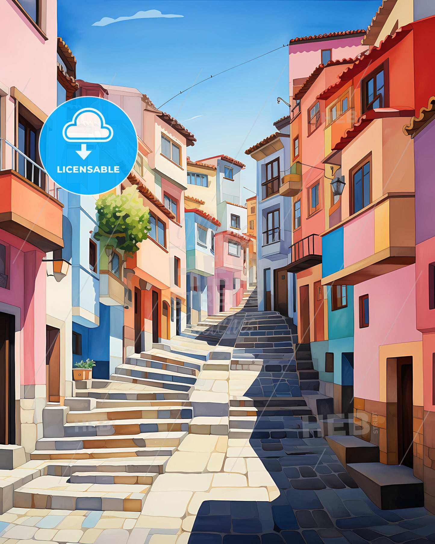 Braga, Portugal - A Colorful Buildings With Stairs