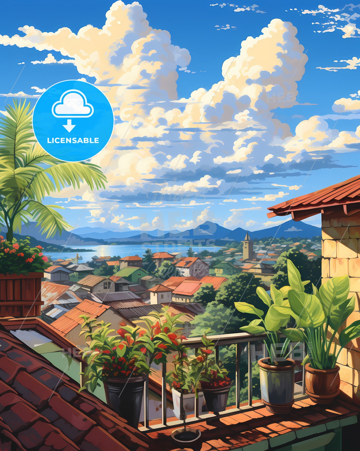 On The Roof Of Seychelles, Republic Of Seychelles - A View Of A Town From A Balcony