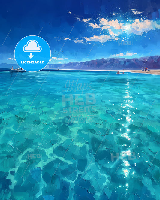 Dead Sea, Jordan/Israel - A Blue Water With Mountains In The Background