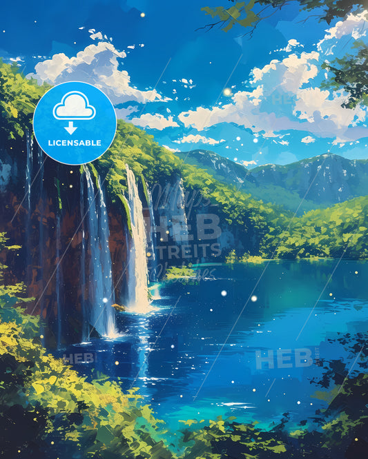 Plitvice Lakes National Park, Croatia - A Waterfall In A Forest