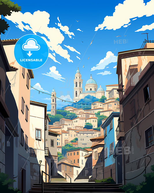 Trieste, Italy - A City With A Church In The Background