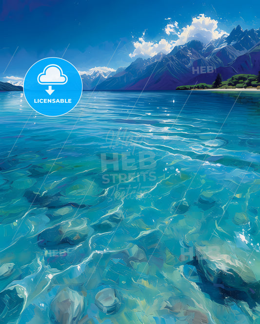 Lake Pukaki, New Zealand - A Blue Water With Mountains In The Background