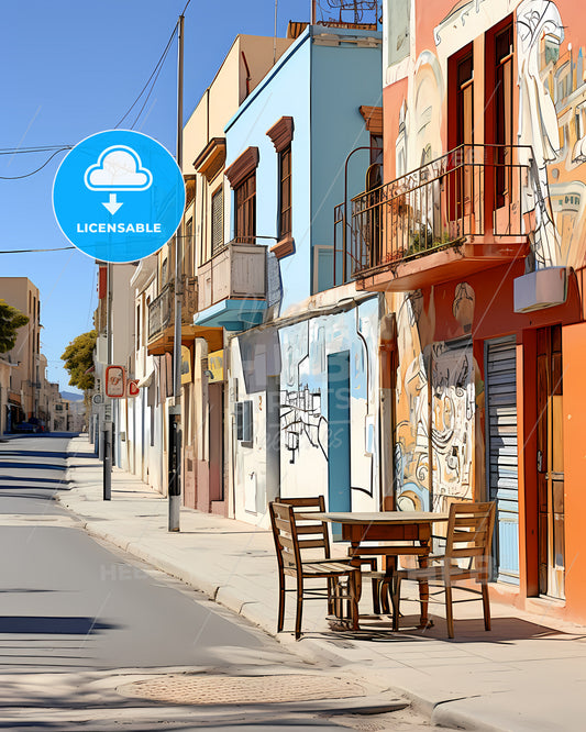 Nicosia, Cyprus - A Table And Chairs On A Street