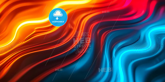 Abstract Background Of Dynamic Neon Lines Glowing In The Dark - A Colorful Waves Of Light