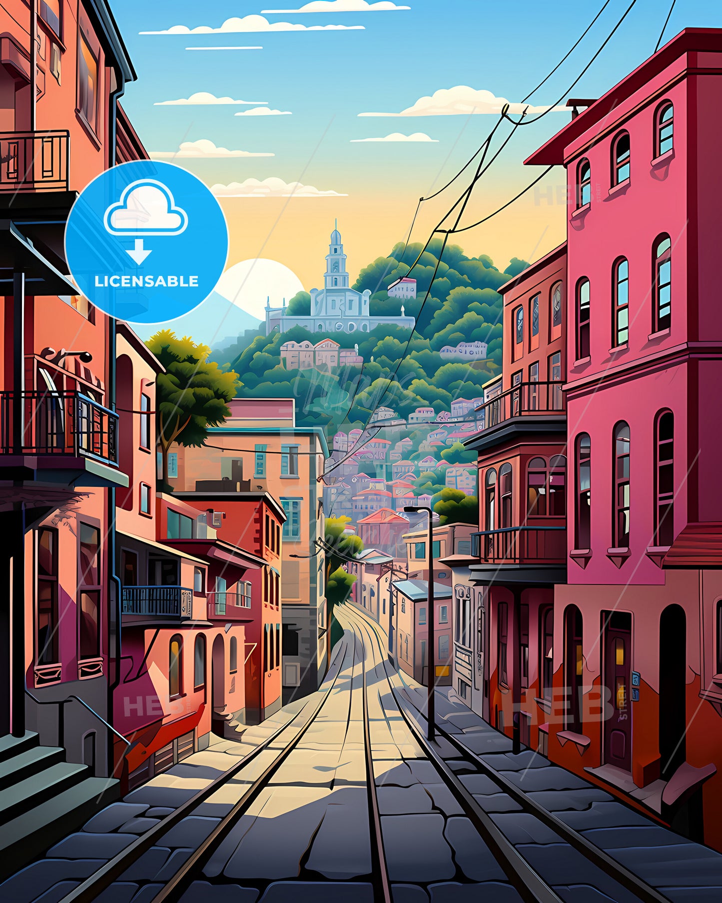 Trieste, Italy - A Train Tracks In A City