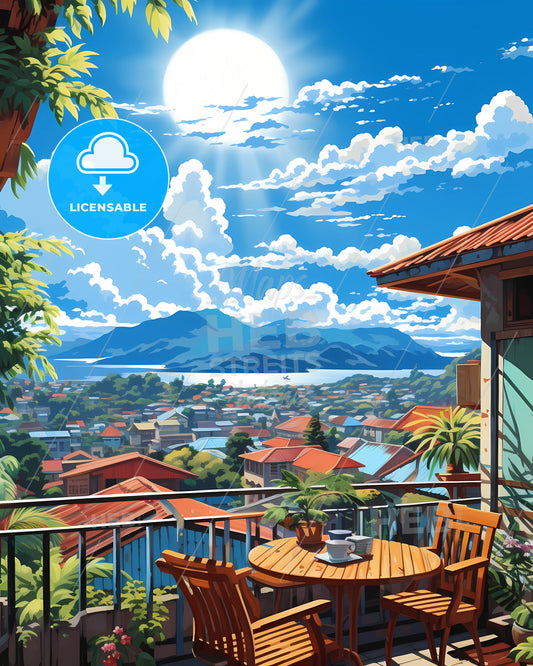 On The Roof Of Seychelles, Republic Of Seychelles - A View Of A City From A Balcony