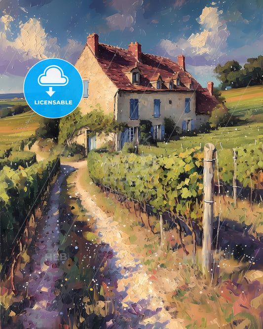 Chablis, France - A House In A Vineyard