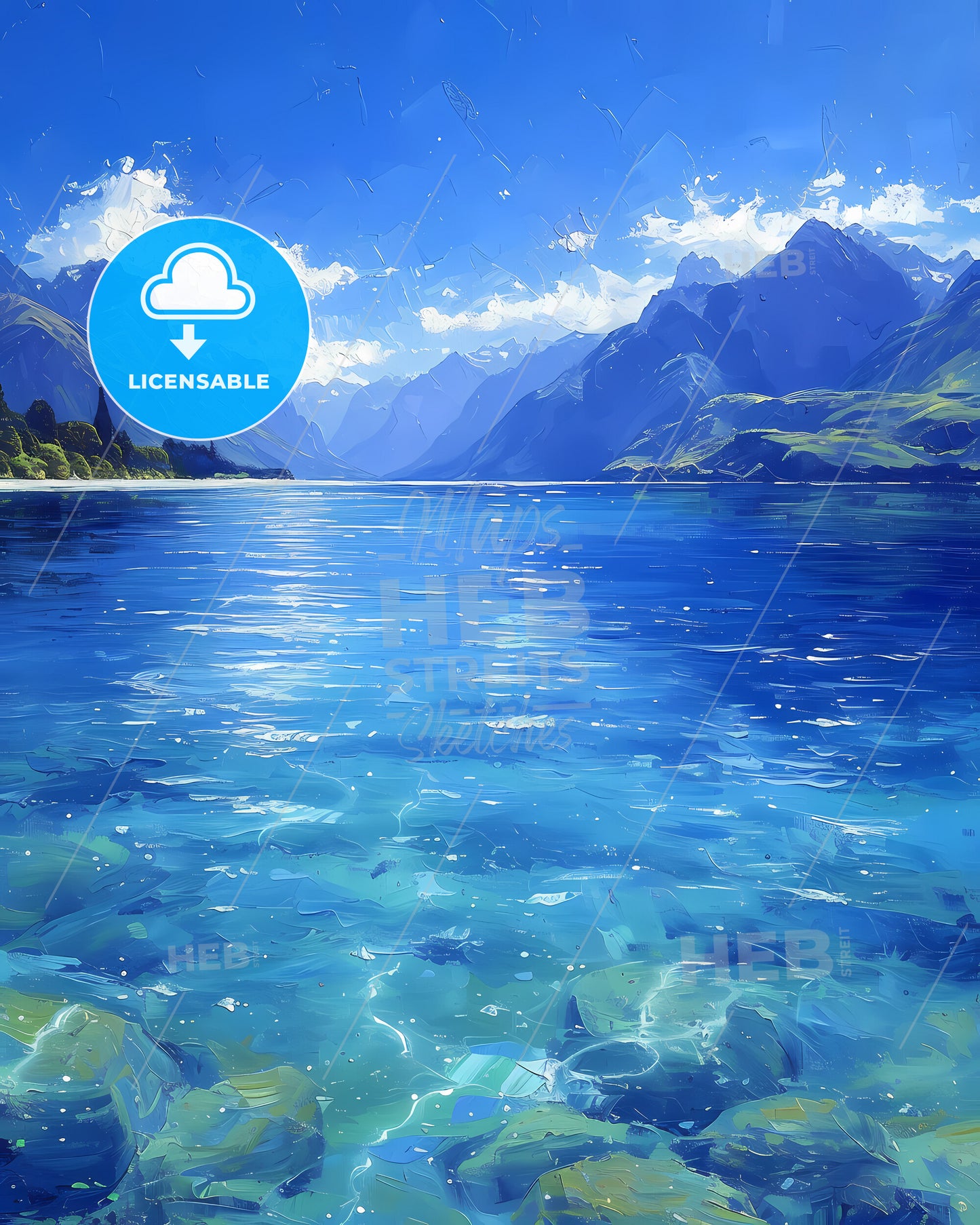 Lake Wakatipu, New Zealand - A Blue Water With Mountains In The Background