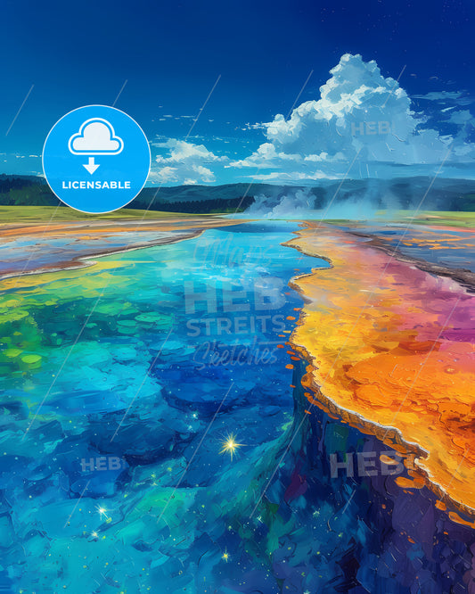 Wai-O-Tapu, New Zealand - A Colorful Landscape With A Body Of Water