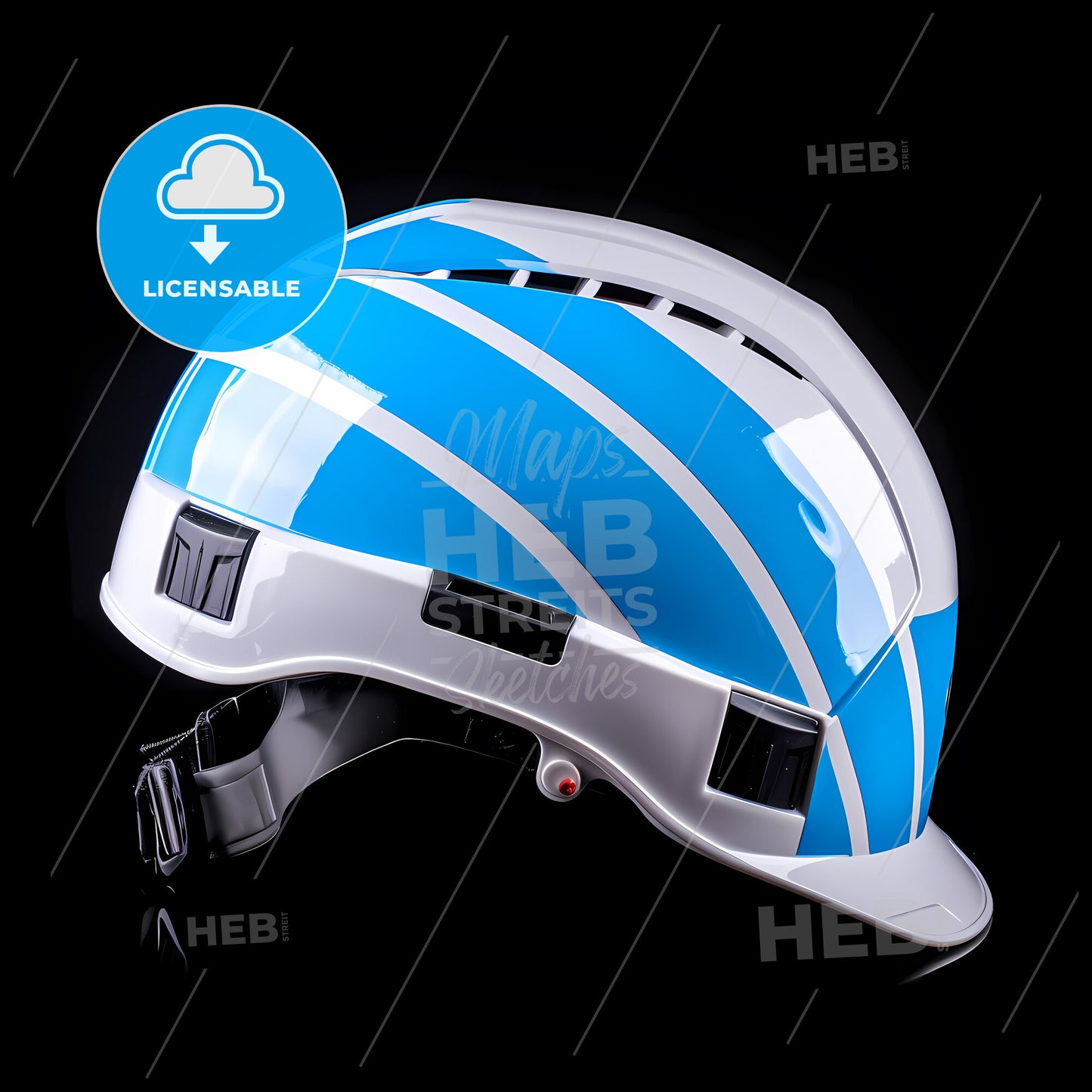 A White And Blue Construction Hard Hat - A Blue And White Hard Hat