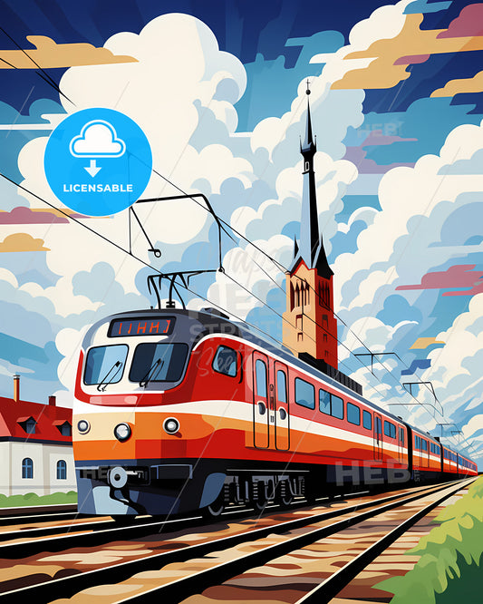 Ostrava, Czechia - A Train On The Tracks