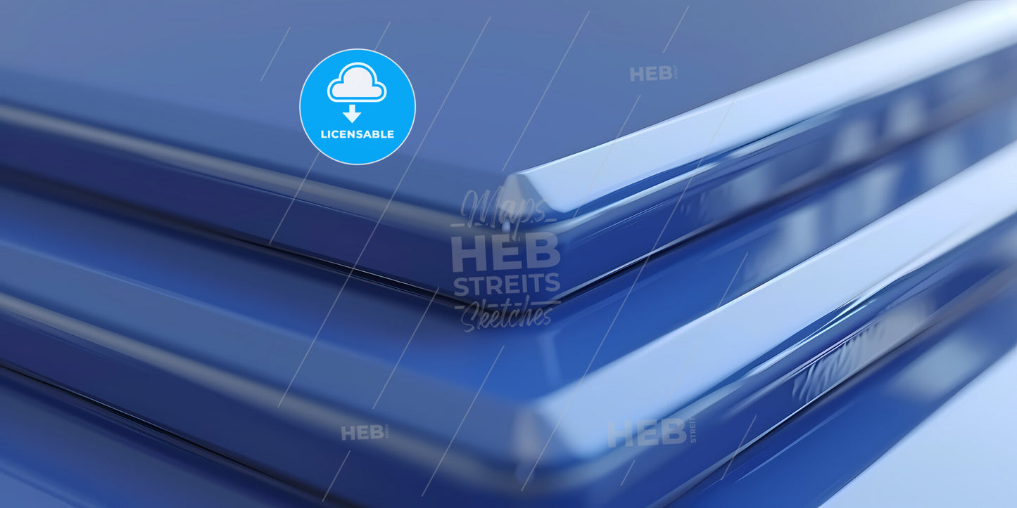 3D Render, Abstract Minimalist Blue Background With Square Geometric Shapes - A Close Up Of A Blue Surface