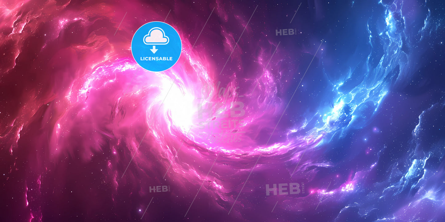 Abstract Neon Background Of Glowing Lines - A Colorful Galaxy In Space