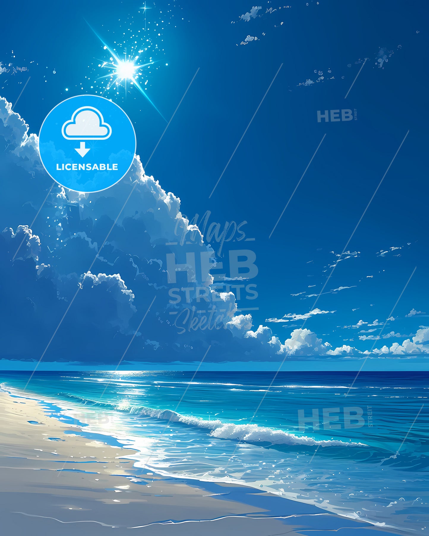 White Beach (Boracay), Philippines - A Beach With A Sandy Beach And Blue Water And Clouds