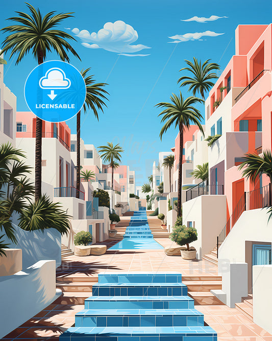 Paphos, Cyprus - A Water Way Between Buildings