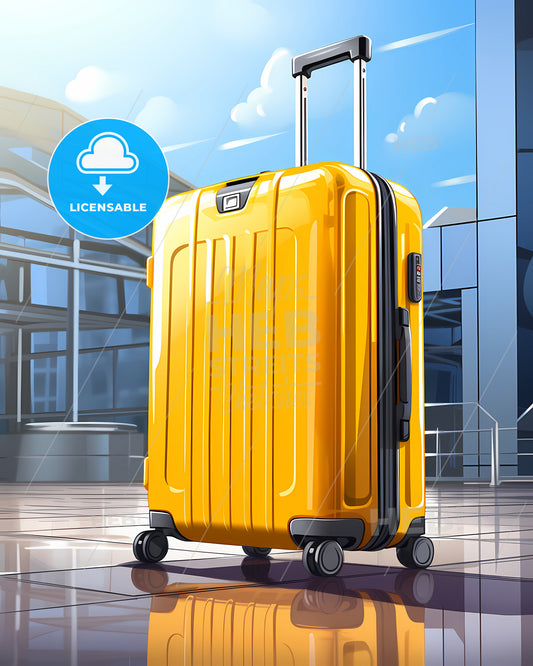 Pack Your Bags With Adaptability Today - A Yellow Suitcase In A Building