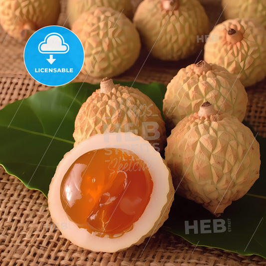 Dried Longan, Ultra High Definition - A Group Of Fruit On A Leaf