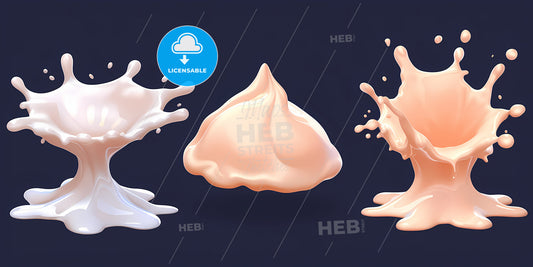 Milk Splash Set With Assorted Shapes - A Group Of Liquid Splashes