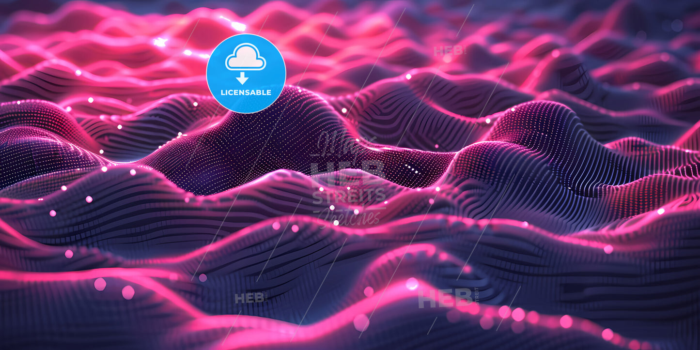 Abstract Neon Background Of Glowing Lines - A Pink And Purple Wavy Surface