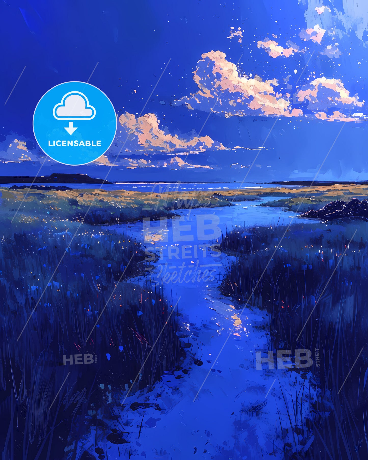 Blue Lagoon, Iceland - A River Running Through A Grassy Field