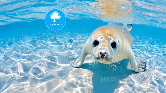 A Cute Seal Off Southern California's Channel Islands - A Seal Swimming In The Water