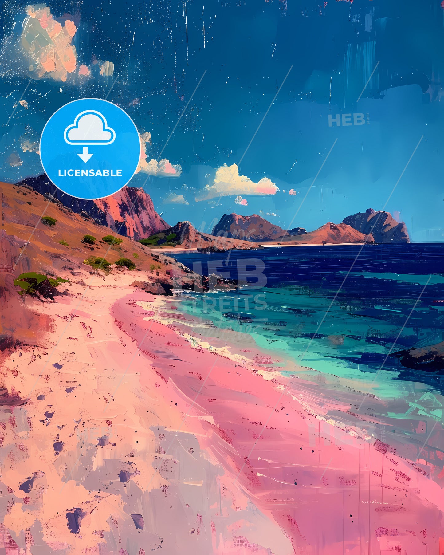 Komodo Island, Indonesia - A Beach With Pink Sand And Blue Water