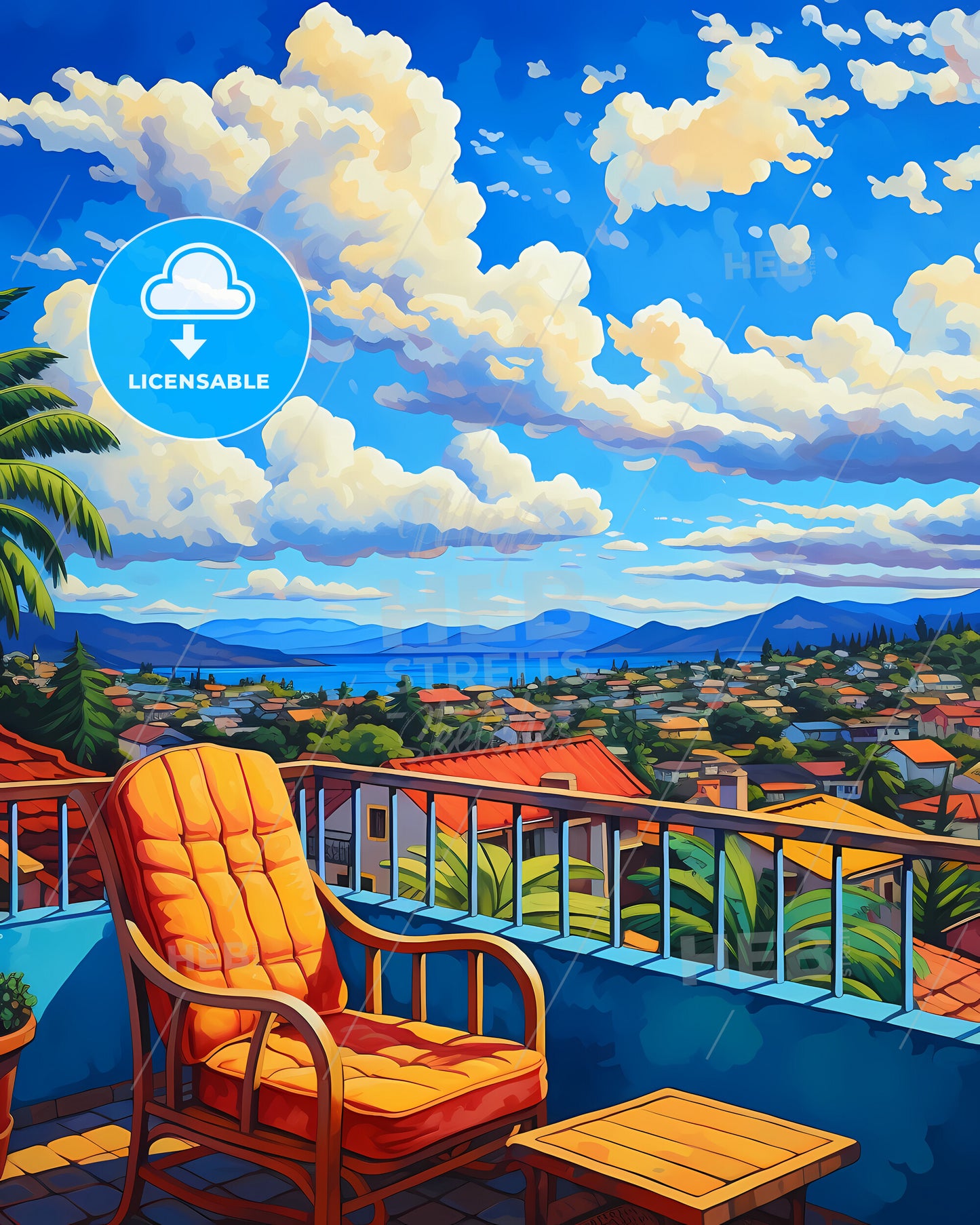 On The Roof Of Hawaii, United States - A Chair On A Balcony Overlooking A City
