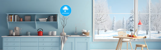 Outstanding Banner For Kitchen Wall Art - A Kitchen With A Window And A Sink