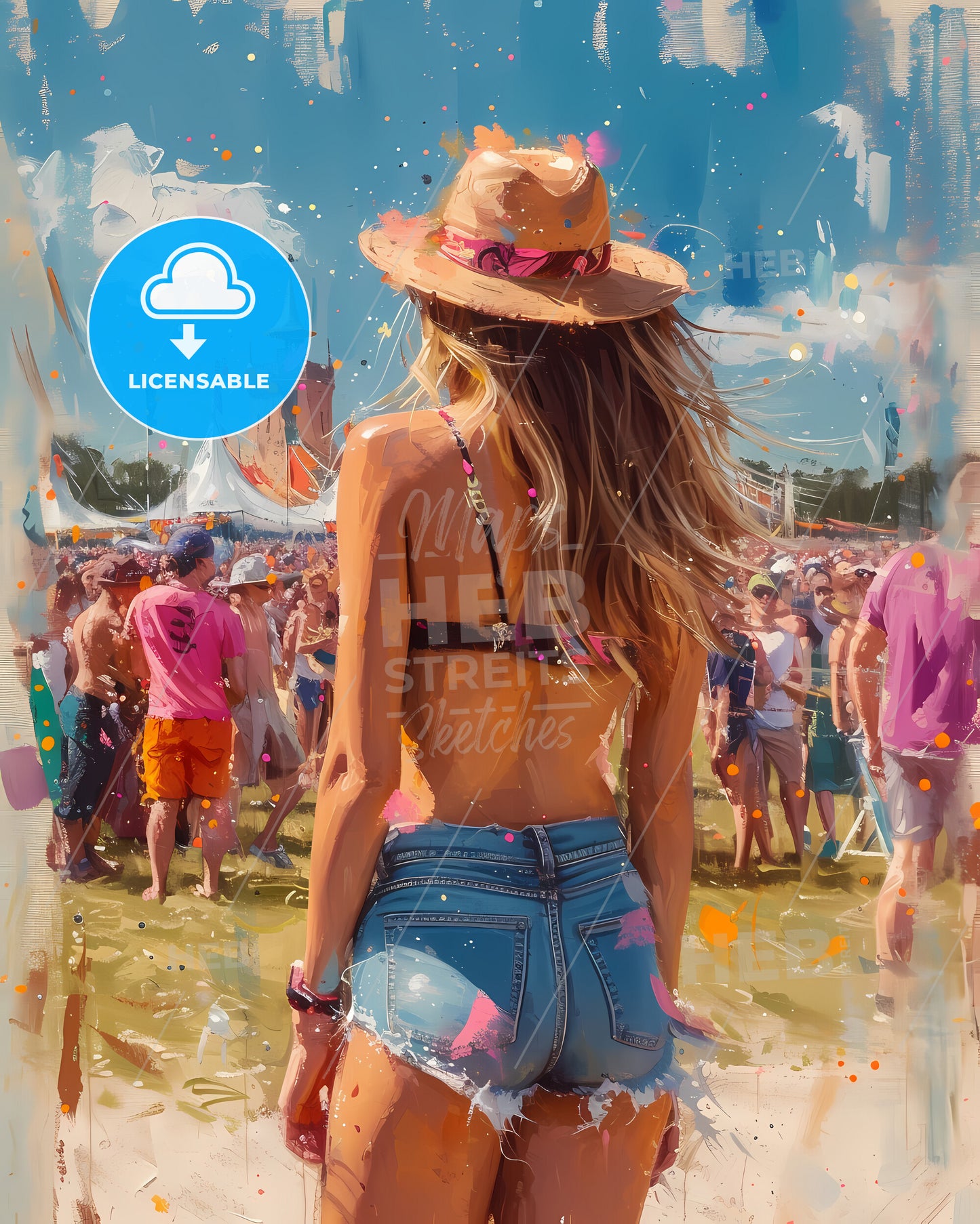 Latitude Festival - A Woman In A Hat And Shorts