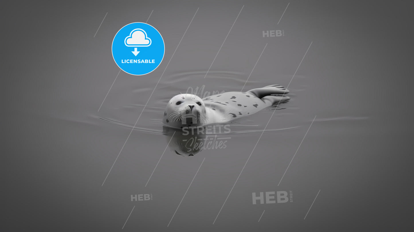 A Cute Seal Off Southern California's Channel Islands - A Seal Floating In Water