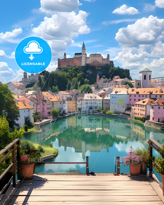 Warsaw, Poland - A Bridge Over A River With A Castle On Top