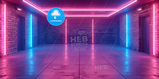 Abstract Neon Background Of Glowing Lines, Fantastic Wallpaper - A Room With Pink And Blue Lights