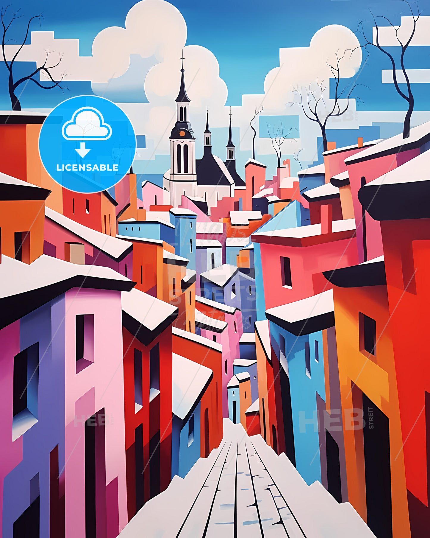 Kaunas, Lithuania - A Painting Of A Colorful City